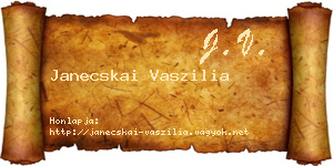 Janecskai Vaszilia névjegykártya
